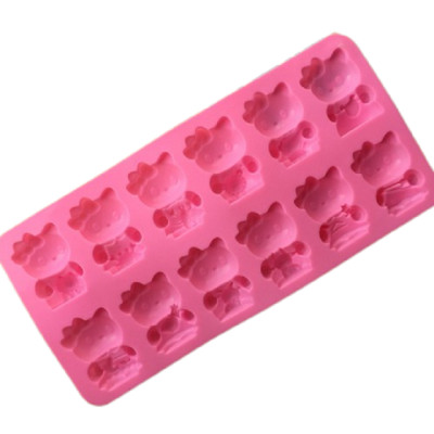 Khuôn silicon làm rau câu, socola 12 mèo Kitty - Mã số 1047