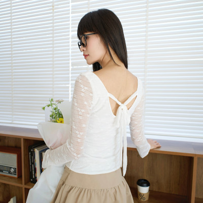 Áo thun dài tay nữ chất vải ren có lớp trong kiểu dáng ôm tôn dáng Feya Miều Est.2013