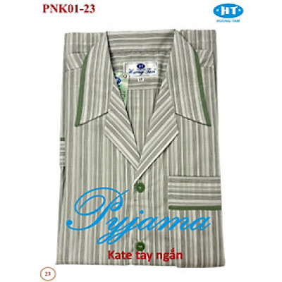 Bộ Pyjama HUONGTAM Kate  tay ngắn nam cao cấp(PNK02N17). Chất liệu Kate loại tốt:  mềm mại, thoáng mát, không phai màu.