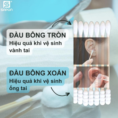 [Lố 12 túi] Tăm bông vệ sinh người lớn YUMY thân trúc [TB01-524] túi 100 que