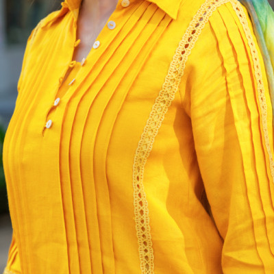 Đầm Sơ Mi Linen Tràng An DRE135 thời trang thiết kế Hity