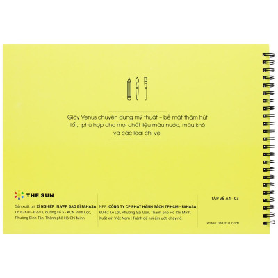 Tập Vẽ Lò Xo Art Sketch A4 - 40 Trang 220gsm - The Sun 03