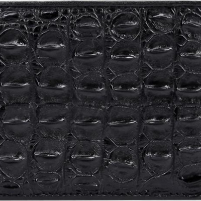 Ví Nam Da Cá Sấu Nguyên Con Huy Hoàng HT2204 (12.5 x 10 cm) - Đen