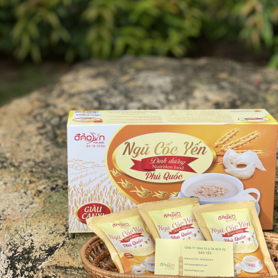 Ngũ cốc yến dinh dưỡng Phú Quốc - Hộp 18 gói - giúp bổ sung dinh dưỡng toàn diện, ăn ngon, tốt cho tiêu hóa