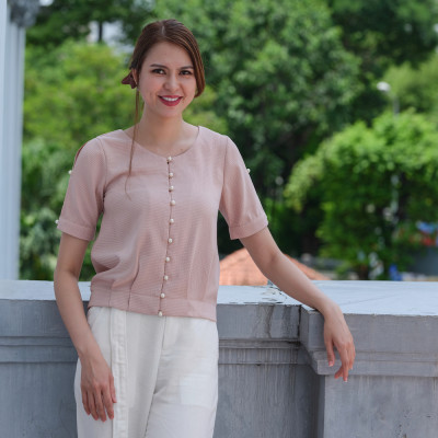 Áo Kiểu Nữ Đẹp Áo Xẻ Tay Thời trang thiết kế Hity TOP127 (Cafe Latte)