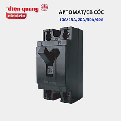 Cầu dao an toàn Điện Quang ĐQ SB15 - Aptomat CB Cóc (10A, 15A, 20A, 30A, 40A) dùng đóng ngắt phụ tải, bảo vệ quá dòng