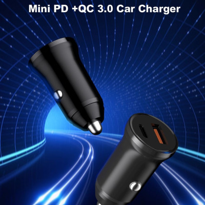 Sạc trên xe hơi Devia Mini hỗ trợ sạc nhanh PD + QC (20W)- Hàng chính hãng