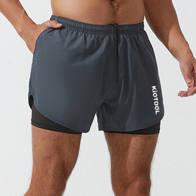 Quần chạy bộ nam Kiotool 2 lớp thoáng khí, thấm hút mồ hôi và khô nhanh, thoải mái vận động