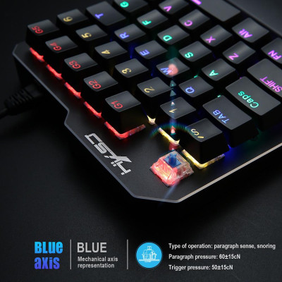 Bàn phím chơi game chuyên nghiệp một tay HXSJ J100 35 phím có dây USB thay thế cho game thủ PUBG LOL CS
