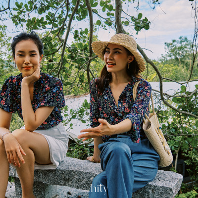 Áo Tay Phồng Điểm Ngọc TOP231 thời trang thiết kế Hity