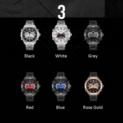 Đồng hồ Quartz WEIDE WH8501 nam Màn hình kép, Kỹ thuật số,Chống nước 3ATM