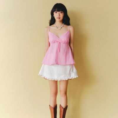 DOTTIE - Áo dây đính nơ - Hồng - T1112