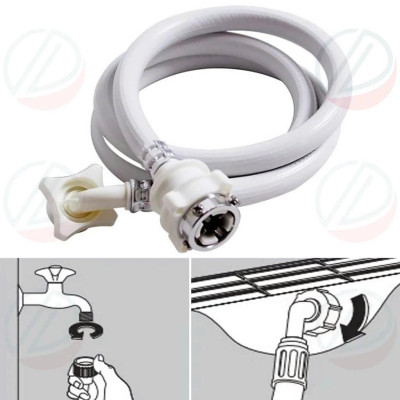 Dây Cấp Nước Máy Giặt Dài 1m4 - Tặng đầu nối ống xả máy giặt, chậu rửa bát chống hôi, chống côn trùng,..