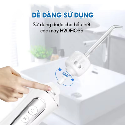 Đầu tăm nước cho máy h2ofloss với 30 viên trắng răng cho hơi thở thơm mát và răng trắng sáng tự nhiên