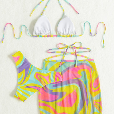 Set bikini đi biển 2 mảnh 3 món sexy đẹp bộ đồ tắm đồ bơi có quây choàng kín đáo che bụng