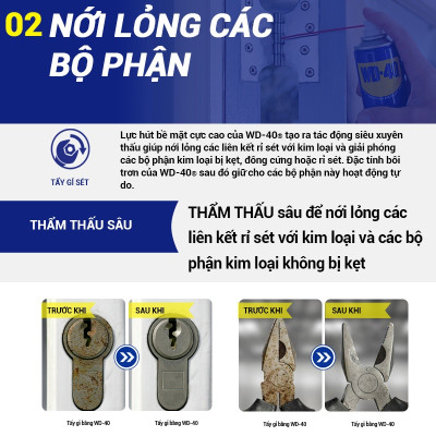 Chai Xịt Tẩy Rỉ Sét WD-40 Multi-Use Product Dầu Chống Rỉ Bôi Trơn, Chống Ẩm, Vệ Sinh Làm Sạch Đa Năng Bảo Dưỡng Xe, Đồ Dùng Gia Đình - Hàng Chính Hãng