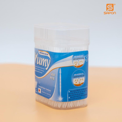 Tăm xỉa răng Cao Cấp, Tăm nhựa YUMY hộp đứng (TN11-134) 500 cái/  hộp