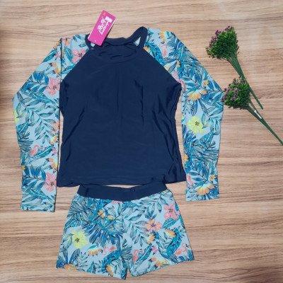 Bộ Đồ Bơi Đồ Tắm Biển Nữ Quần Đùi Áo Dài Kín