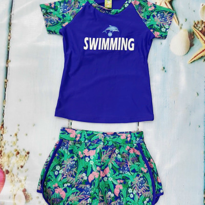 Bộ Đồ Bơi Nữ Quần Đùi Áo Cộc Tay