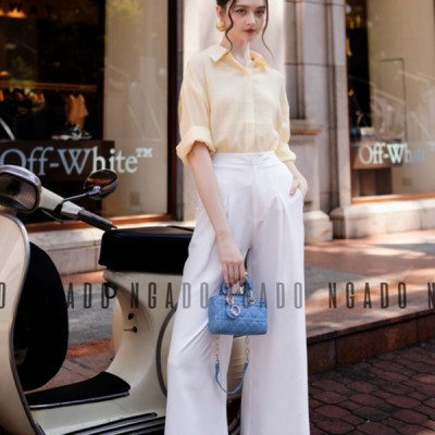 Quần trắng ống rộng NGADO , Quần công sở , quần đi làm , quần đi học