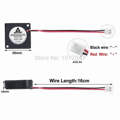 1 Bộ Quạt Thổi Không Chổi Than 3010 Dc 24v 2pin 30mm X 10mm 3cm