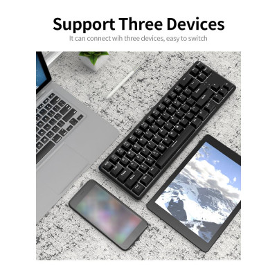 Bàn phím cơ BT Ajazz & K680T hai chế độ có dây có đèn nền nhỏ gọn 