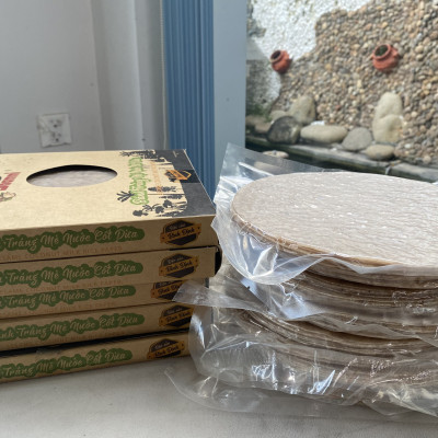 [Đặc sản Bình Định] Bánh tráng nước dừa hình tròn 500g /gói (Bánh tráng nướng mè nước cốt dừa Shammi siêu ngon)