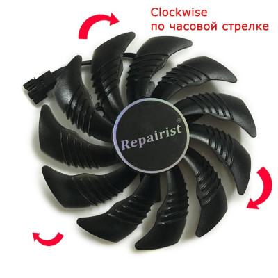 Quạt Làm Mát Thẻ Đồ Họa T129215Su 88mm Gpu Cho Redeon Aorus Rx580 / 570 Gigabyte Gv-Rx570Arus Gv580