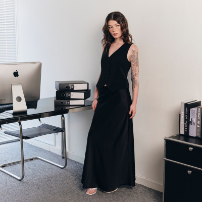 DOTTIE - Áo gi lê dáng Tailored - Đen - T1087