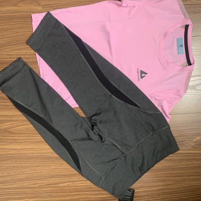SET ĐỒ NỮ GỒM QUẦN LEGGING LỬNG VÀ ÁO THUN NỮ NGẮN TAY ĐA NĂNG