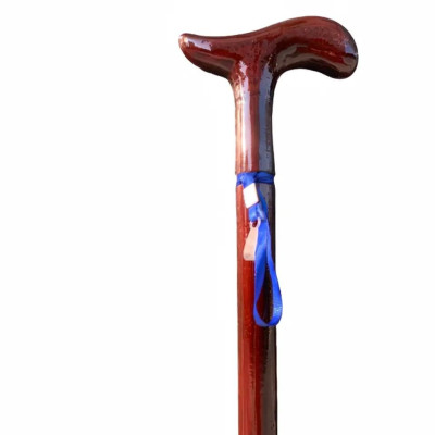 Gậy Gỗ Batoong Chống Cho Người Già - Tay Cầm Uốn Cong - Liền khối Không Khảm Xà Cừ - Gỗ keo  tự nhiên