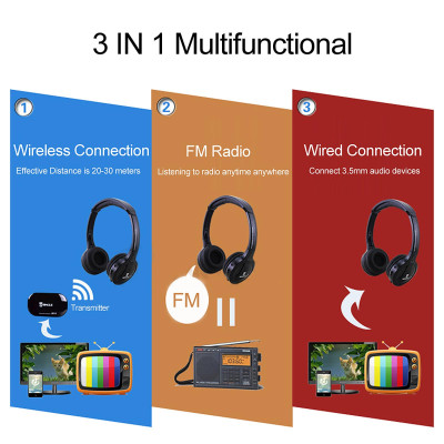  Tai nghe BINGLE B616  không dây đa chức năng Radio FM có dây cho TV PC MP3