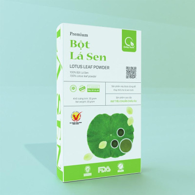 Bột Lá Sen Sấy Lạnh Nguyên Chất Hộp 30g  - Ngủ ngon, giảm mỡ máu, giảm cân, mát gan, mờ nám, tàn nhang, đẹp da