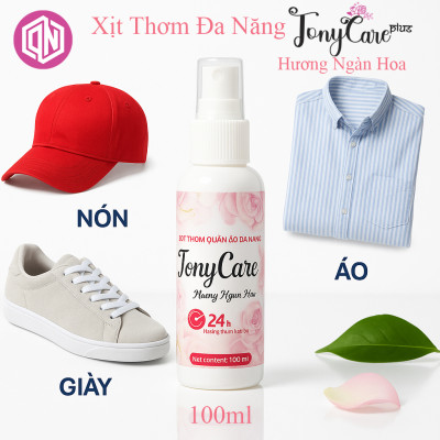 Xịt thơm Tonycare 100ml – Hương ngàn hoa dịu nhẹ, khử mùi hiệu quả, lưu hương bền lâu – Chính hãng Tonycare
