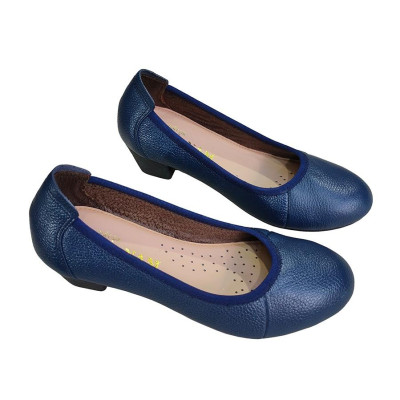 Giày Búp Bê Nữ Cao Gót HA NAM Da Bò Thật Thời Trang Cao Cấp 5cm GBBN2081