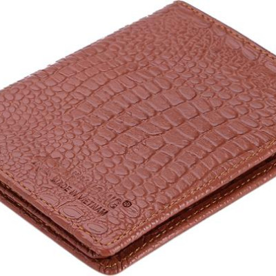 Ví Nam Vân Cá Sấu Kiểu Đứng Huy Hoàng HT2121 (12.5 x 10 cm) - Nâu