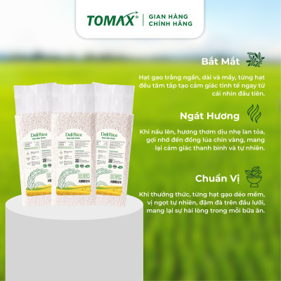 Combo 2 túi Gạo Đài Thơm 1kg TOMAX Ngọt thơm, tơi xốp
