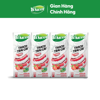 Thùng 48 Hộp Yomost Thạch Trái Cây Hương Dâu (48x180ml)