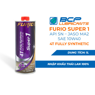 Combo 2 Lon Nhớt Xe Máy Tổng Hợp Toàn Phần API SN, SAE 10W40 Furio BCP Thái Lan