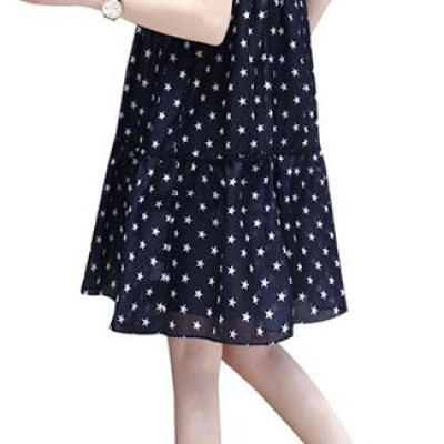 Đầm suông nữ hình sao phối ren db10