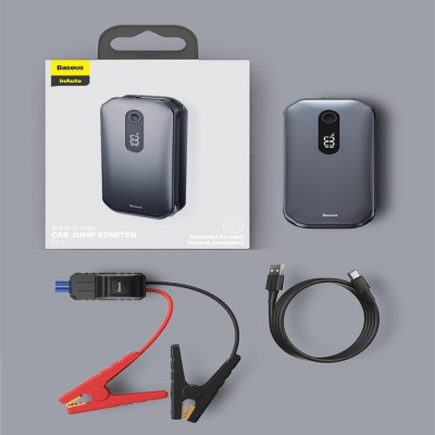 Bộ kích nô acquy kiêm sạc dự phòng 12000mAh Baseus CRJS03-01 - HÀNG CHÍNH HÃNG 