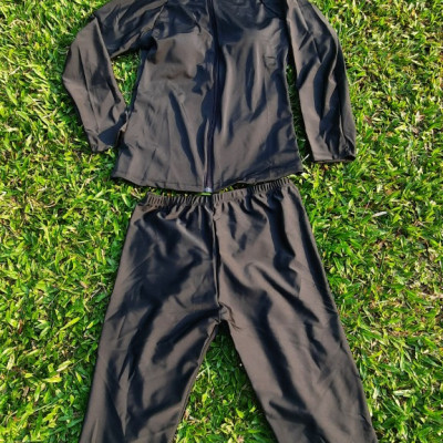 Đồ Bơi Nữ Áo Dài Tay Có Khóa Kéo Quần Lửng