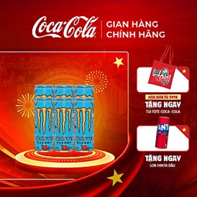 Hộp 6 Lon Nước Giải Khát Tăng Lực Monster Energy Mango Loco Vị Xoài 355ml/Lon