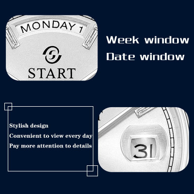 【START】đồng hồ kim cương nam đồng hồ cơ tự động chống nước chức năng hiển thị thứ ngày đồng hồ thời trang