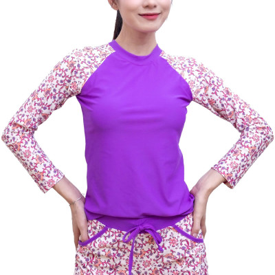 Bộ đồ bơi nữ tay dài LMcation Quinn- Tím thổ cẩm