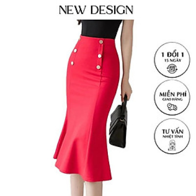 Chân váy công sở dáng đuôi cá, Lưng cao, Ôm body tôn dáng độ dài 60cm vải co giãn 4 chiều New Design CV015B