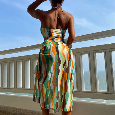 Bộ Bikini Ba Mảnh Màu Sắc Thời Trang Gợi Cảm Cho Nữ