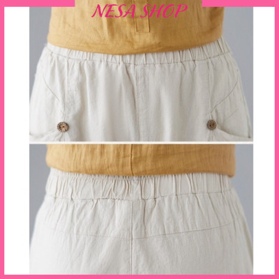 Quần ống rộng nữ, chất liệu Đũi cao cấp, phong cách Hàn Quốc, trẻ trung, thoải mái NeSa Shop QKH.56