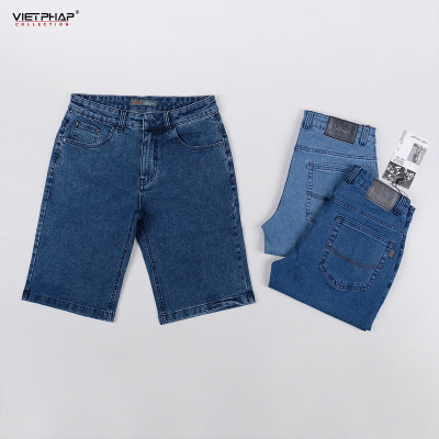 Quần Short Jeans Nam VIỆT PHÁP Chất liệu Jeans Cotton Cao Cấp co giãn, độ bền màu cao 0313