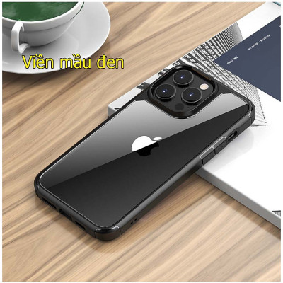 Ốp trong có viền tím cho iPhone 14 pro max chống sốc cao cấp - hàng chính hãng